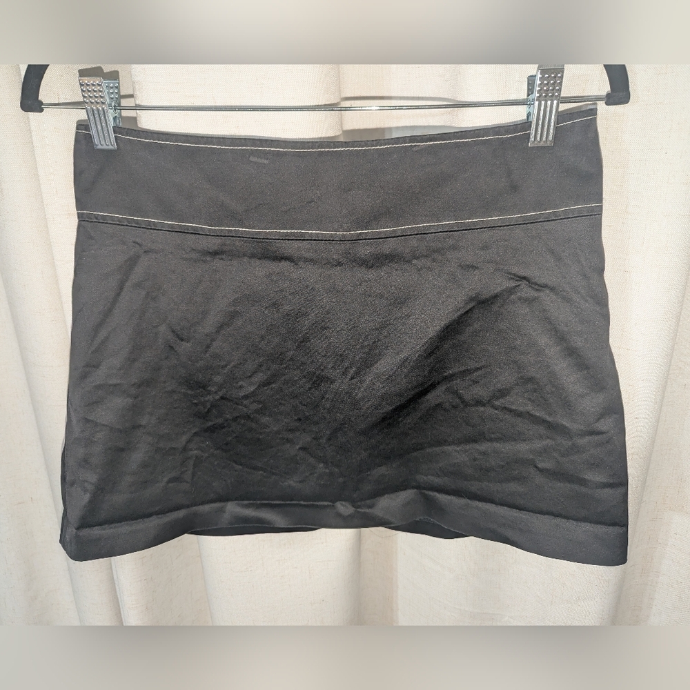 Vintage Bebe Contrast Stitching Black Mini Skirt